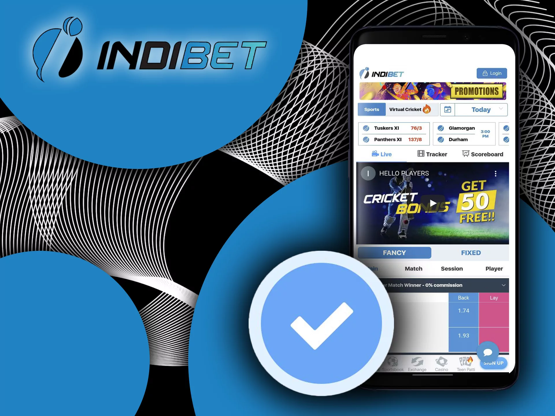 The Indibet app is much more comfort and fun to place bets in.