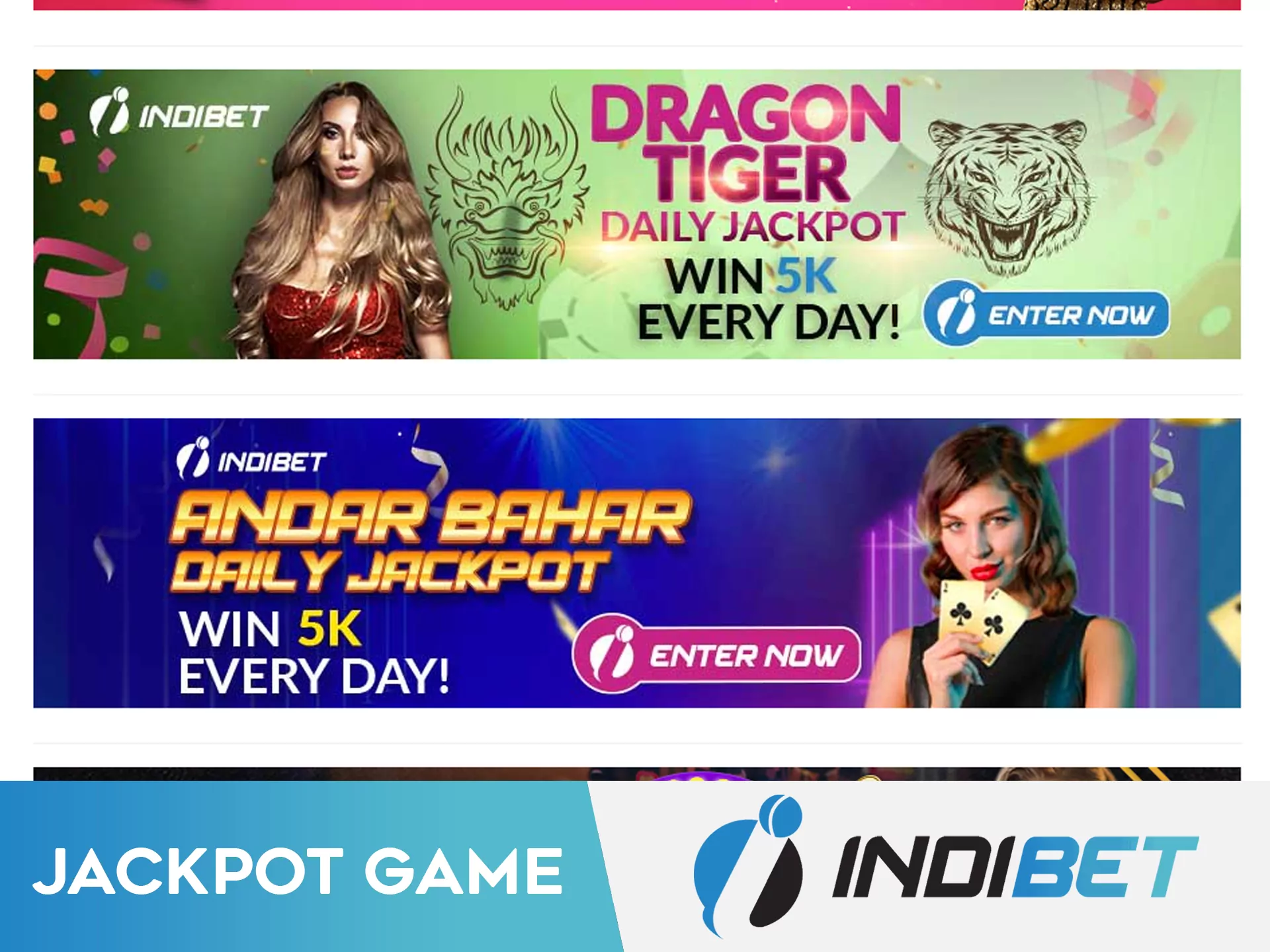 Try to win your part of the big Indibet jackpot.