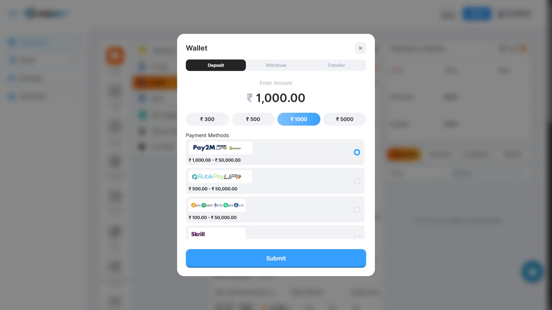 Make your first Indibet deposit.