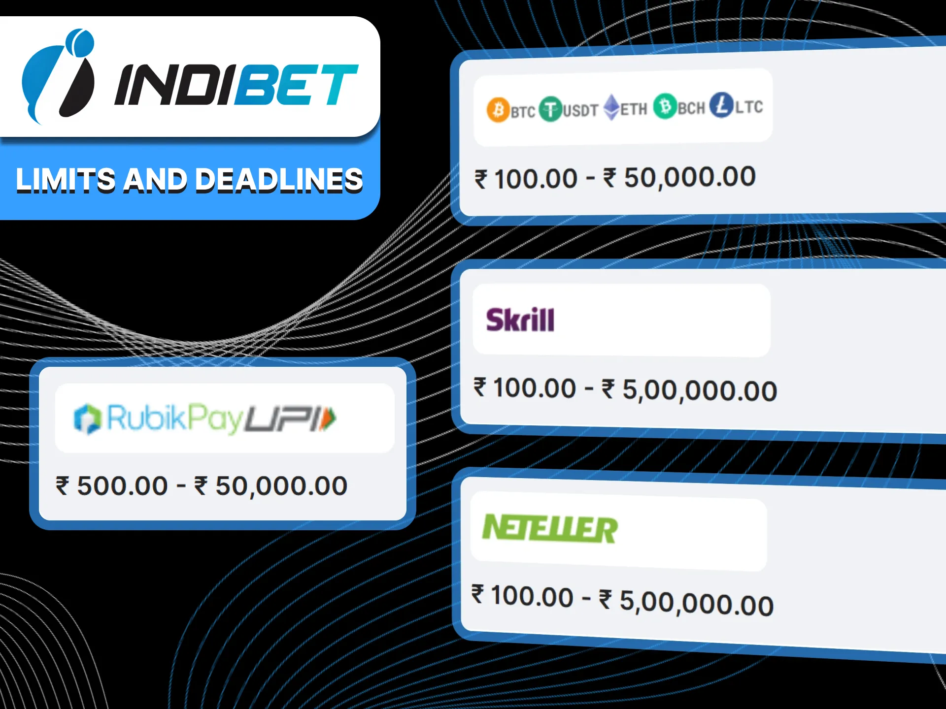 You should deposit at least 100 INR to Indibet.